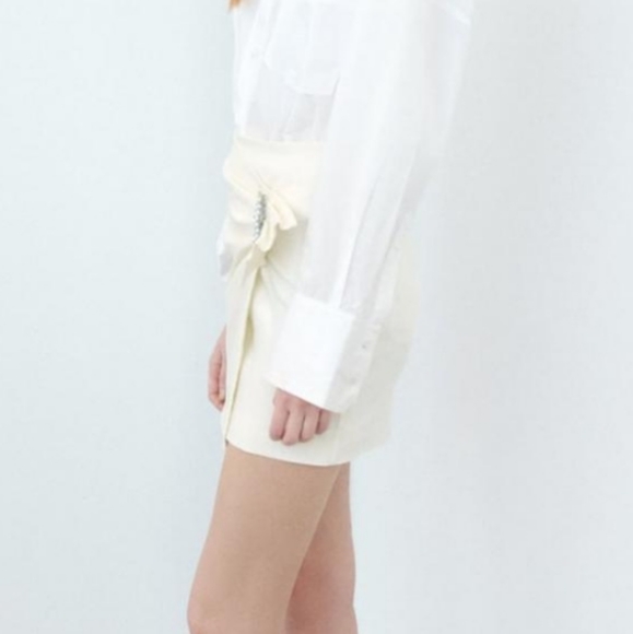 NWT Zara High-Waist Jeweled Buckled Mini Skirt, Size S - Picture 10 of 14